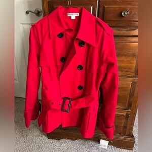 Pendleton double breasted trench coat in red. Size small. NWT